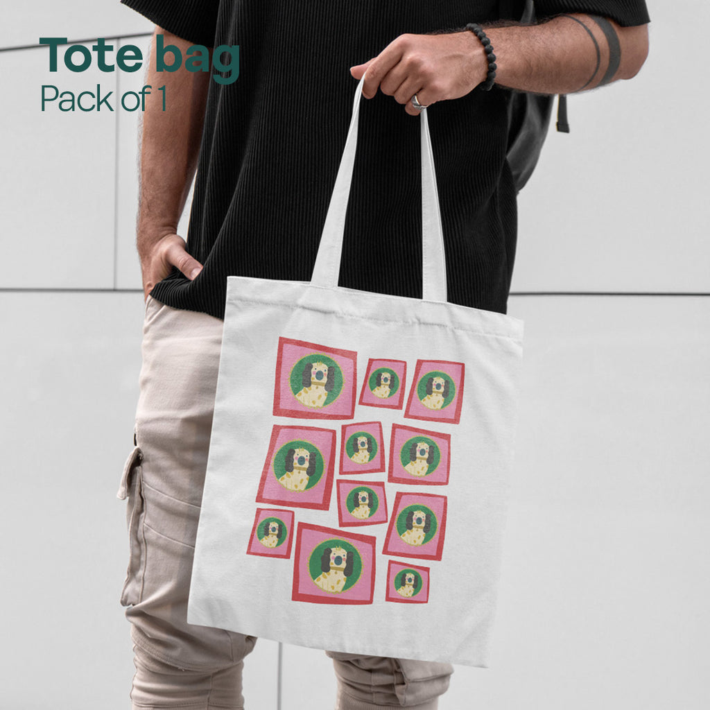 Dogs Dogs Dogs! Canvas Tote Bag, 100% Recycled Fabric, Pack of 1