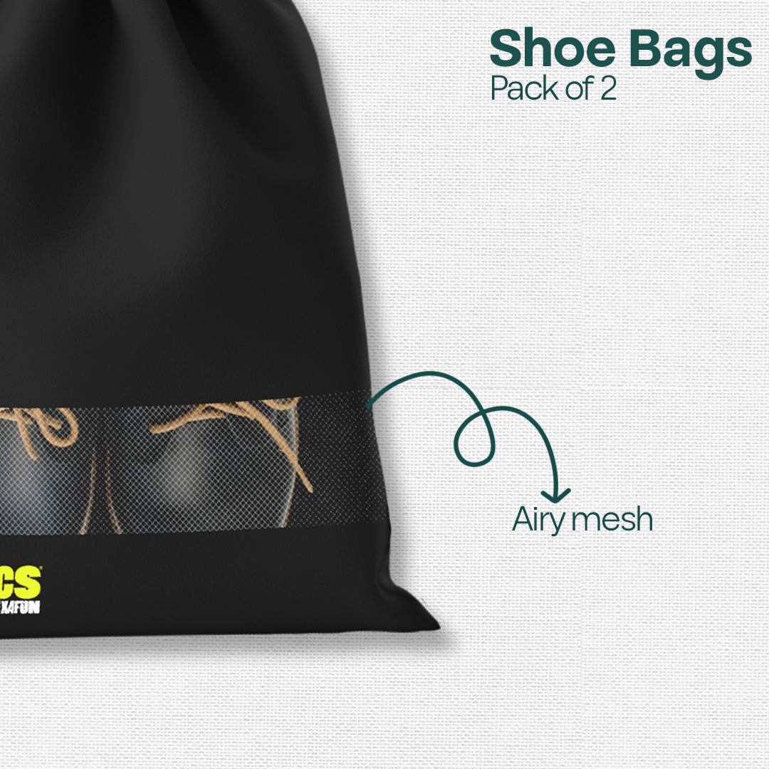 Badass Bold Unisex Shoe Bags, 100% Recycled Fabric, Pack of 2, Series 3