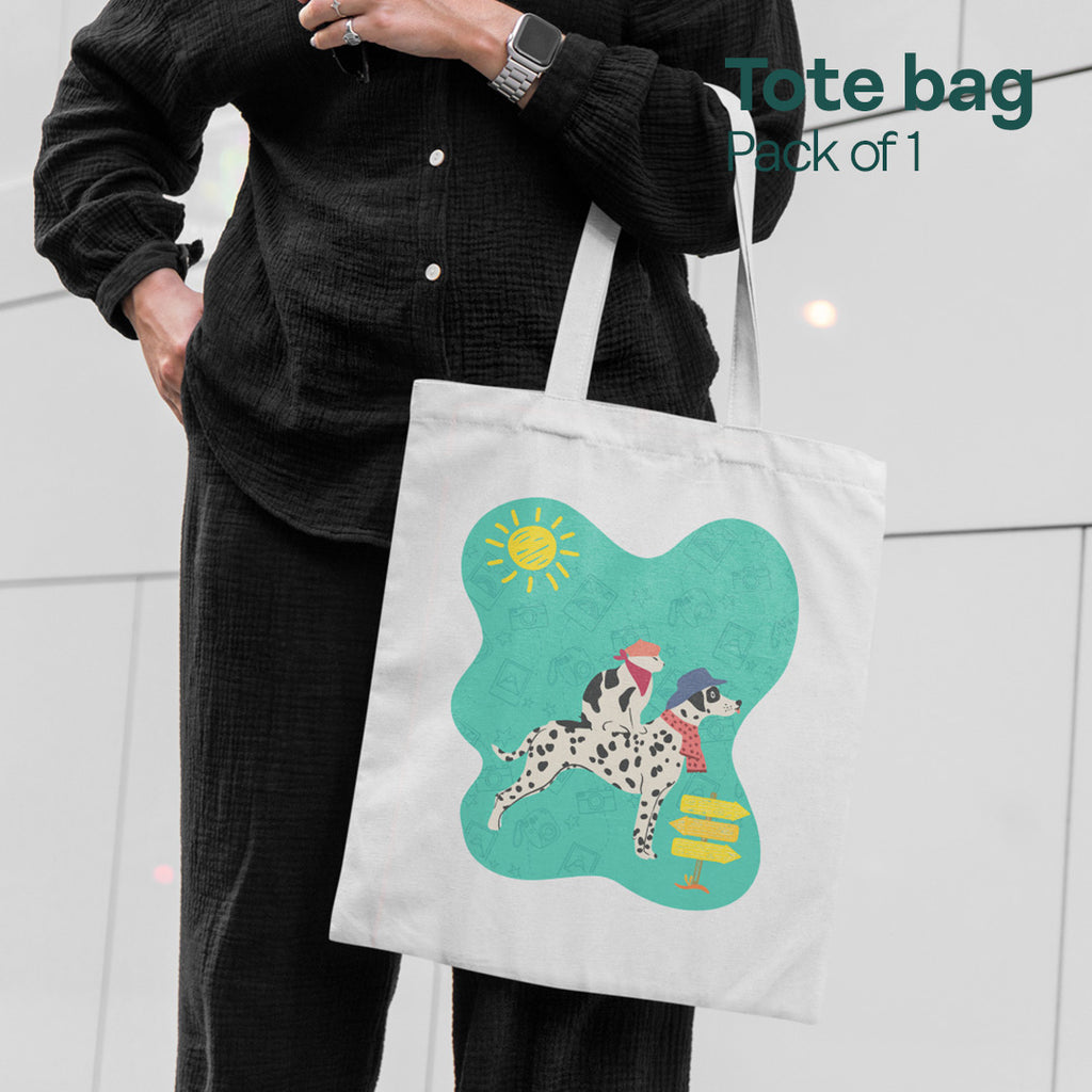 Dogs Day Out! Canvas Tote Bag, 100% Recycled Fabric, Pack of 1