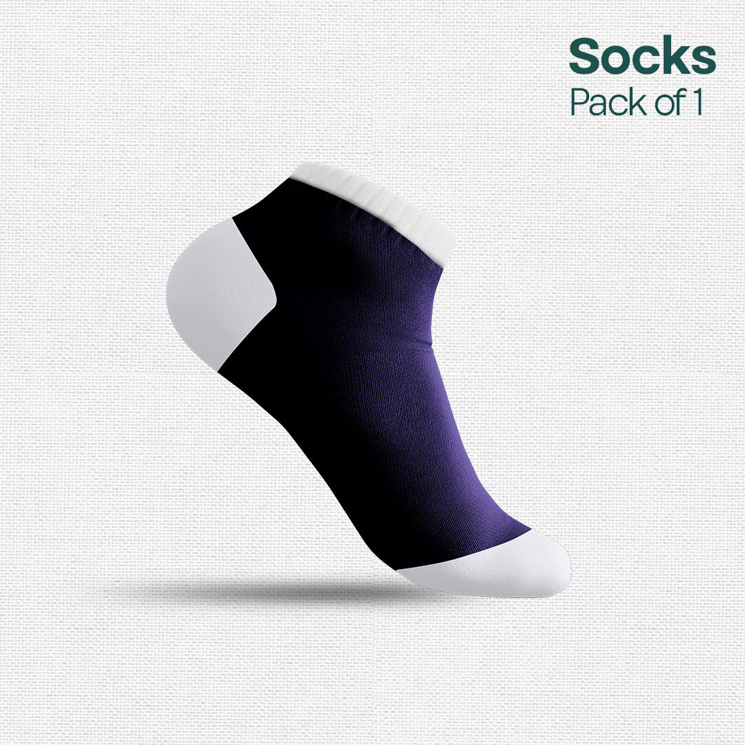 Navy Mix Match! Unisex Socks, Premium Combed Cotton, Ankle Length, Pack of 1