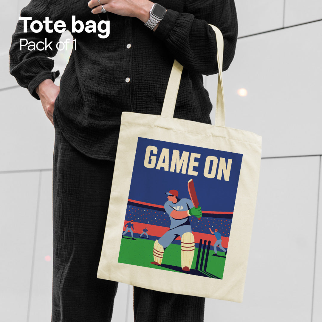 Game On! Canvas Tote Bag, 100% Recycled Fabric, Pack of 1