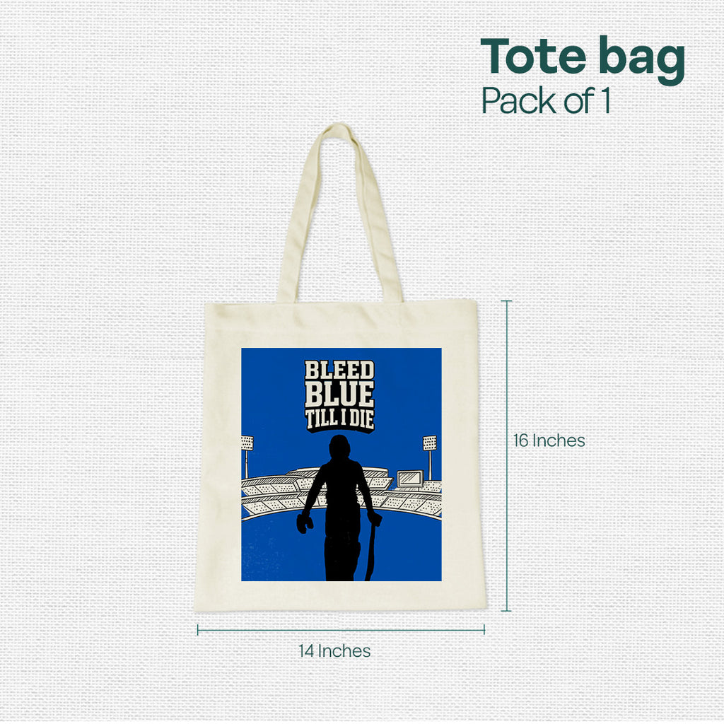 Bleed Blue! Canvas Tote Bag, 100% Recycled Fabric, Pack of 1