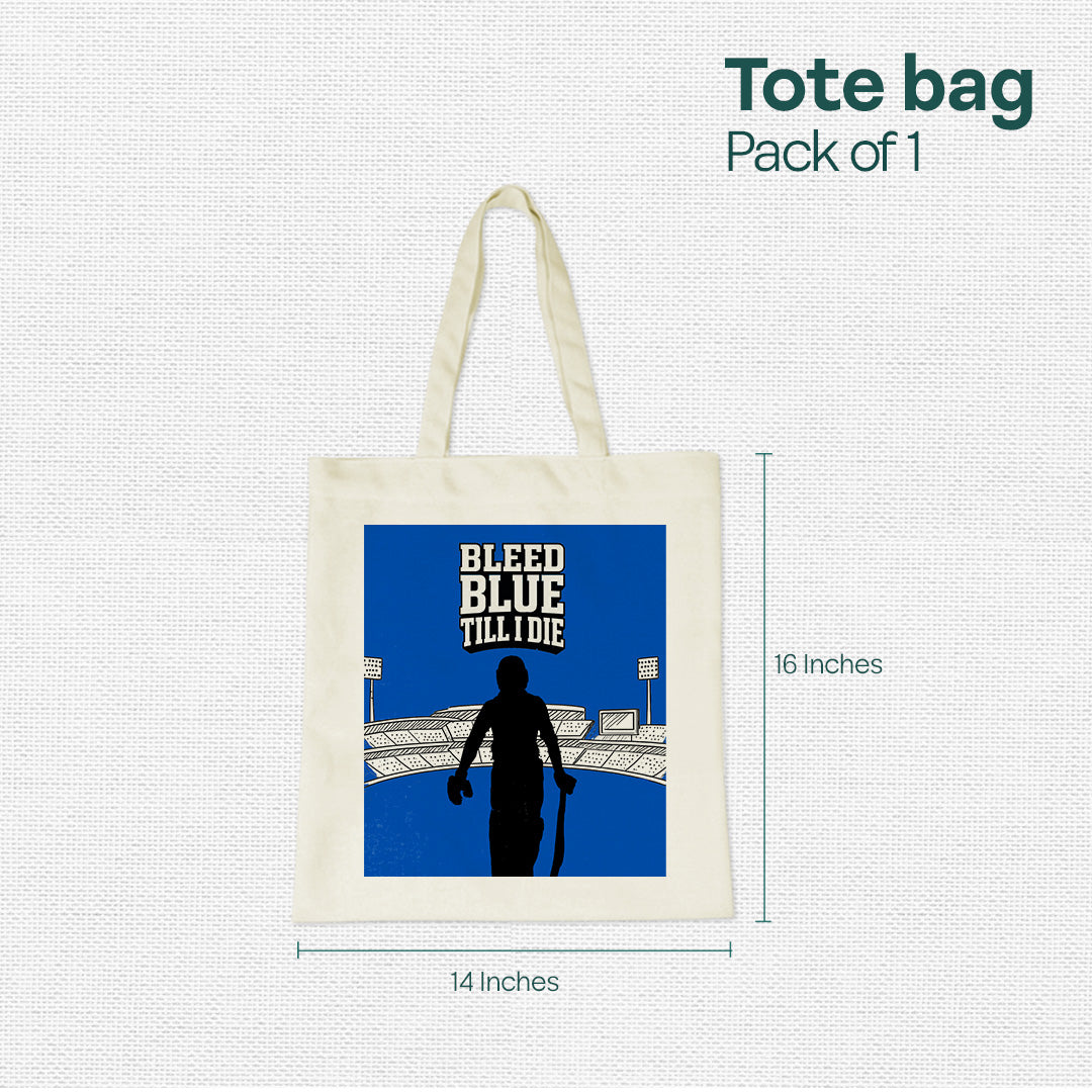 Bleed Blue! Canvas Tote Bag, 100% Recycled Fabric, Pack of 1