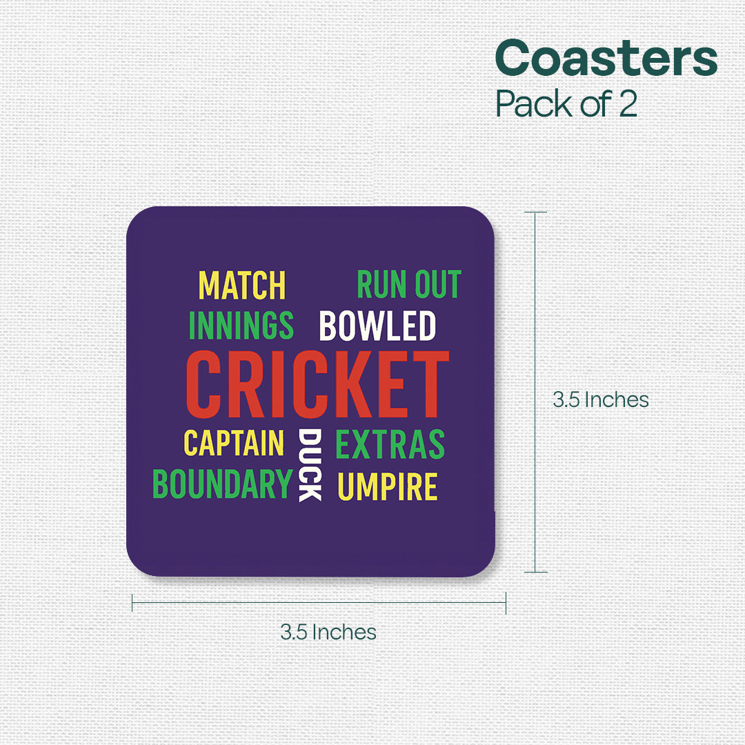 Bat Attitude! Wooden Tea Coaster, Pack of 2