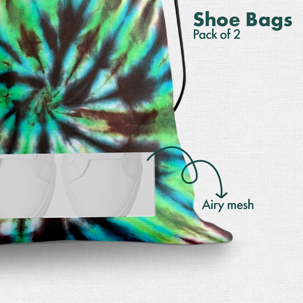 Tye Dye Unisex Shoe Bags, 100% Recycled Fabric, Pack of 2, Series 1