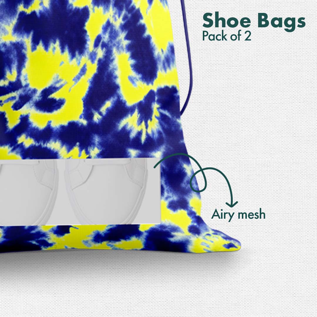 Tye Dye Unisex Shoe Bags, 100% Recycled Fabric, Pack of 2, Series 2