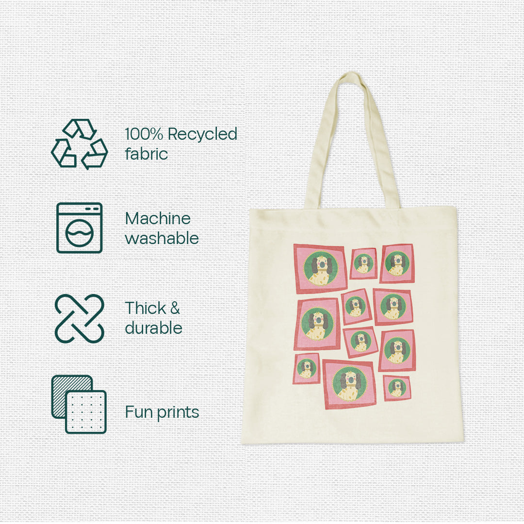 Dogs Dogs Dogs! Canvas Tote Bag, 100% Recycled Fabric, Pack of 1