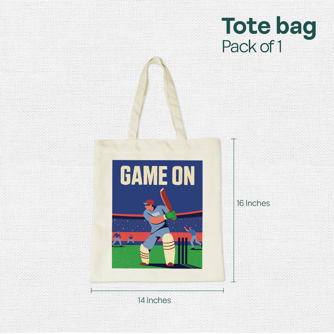 Game On! Canvas Tote Bag, 100% Recycled Fabric, Pack of 1