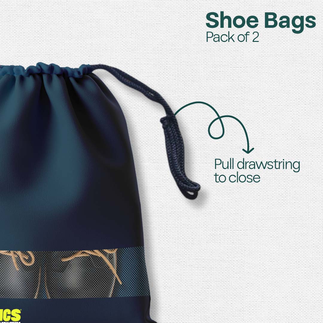 Badass Bold Unisex Shoe Bags, 100% Recycled Fabric, Pack of 2, Series 2