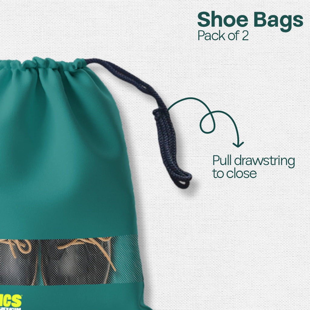 Badass Bold Unisex Shoe Bags, 100% Recycled Fabric, Pack of 2, Series 4