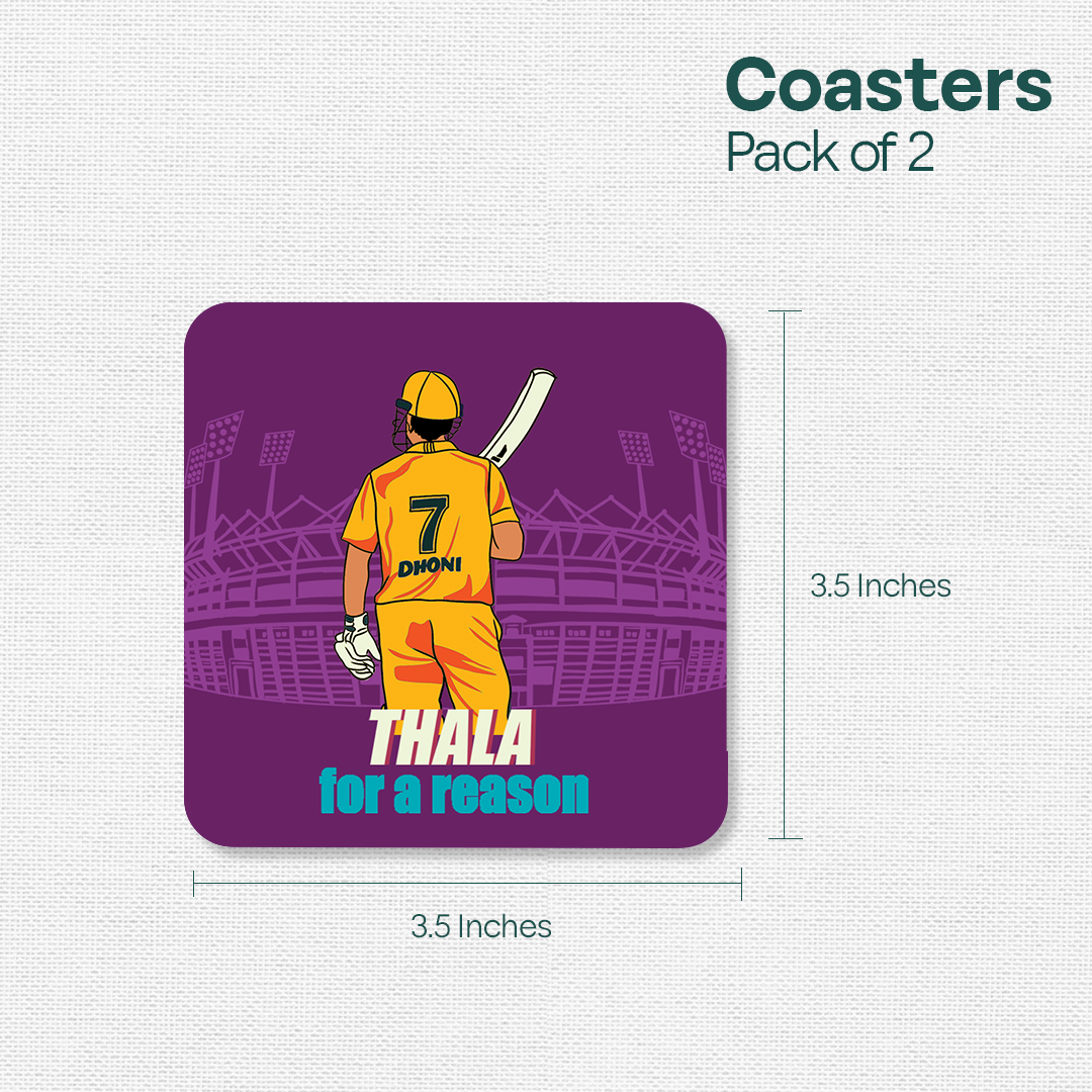 Chennai Theme Premium Wooden Tea Coaster, Pack of 2, Series 1