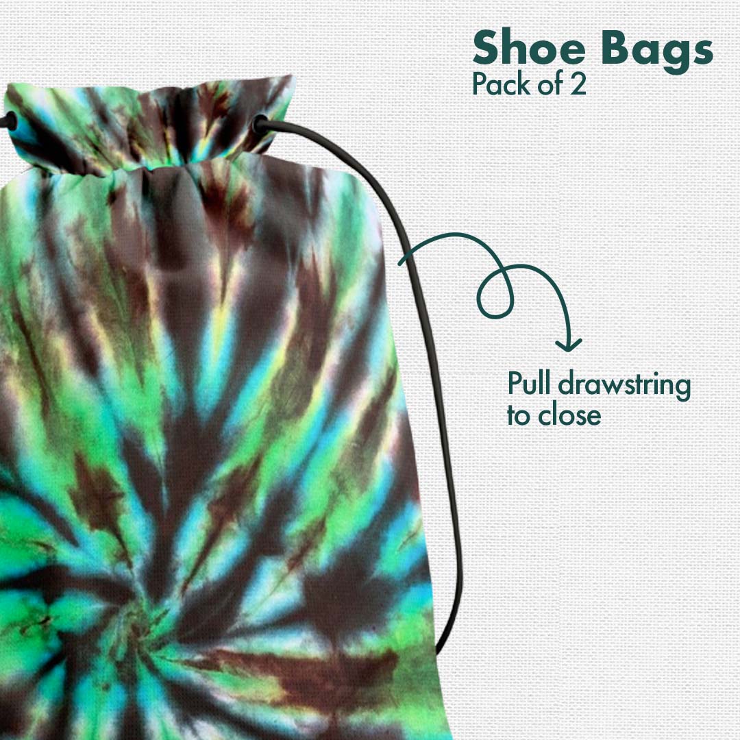 Tye Dye Unisex Shoe Bags, 100% Recycled Fabric, Pack of 2, Series 1