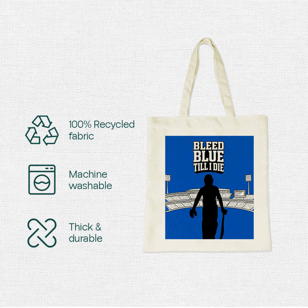 Bleed Blue! Canvas Tote Bag, 100% Recycled Fabric, Pack of 1