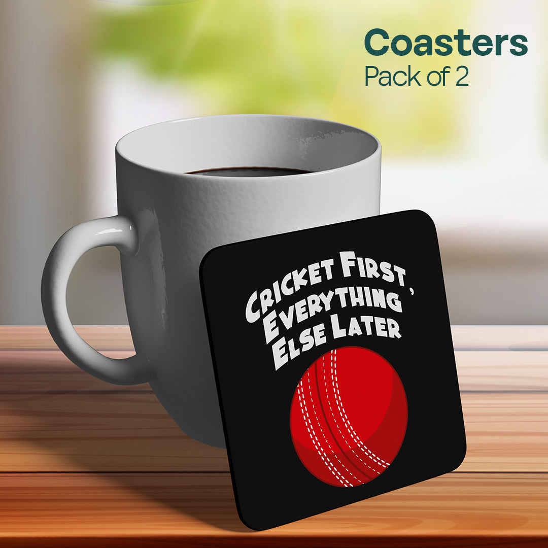Match Time! Wooden Tea Coaster, Pack of 2