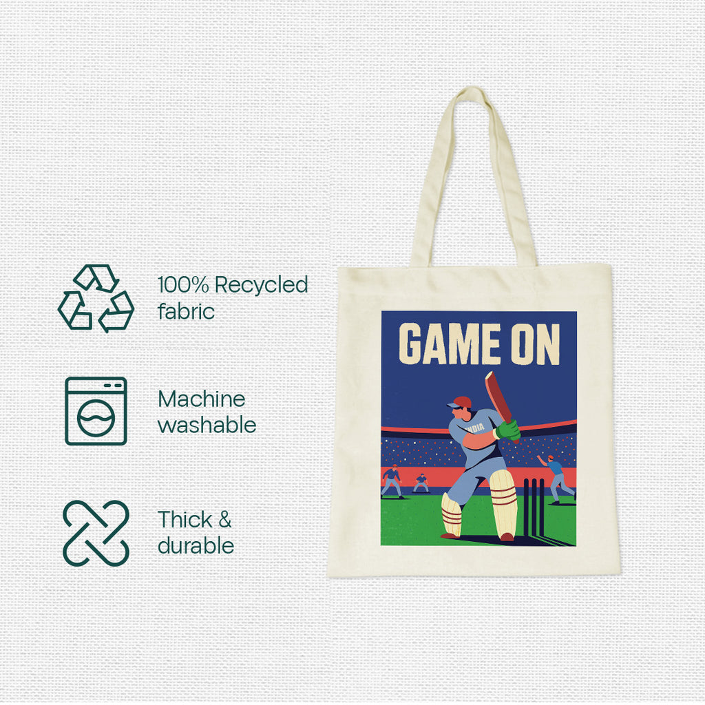 Game On! Canvas Tote Bag, 100% Recycled Fabric, Pack of 1