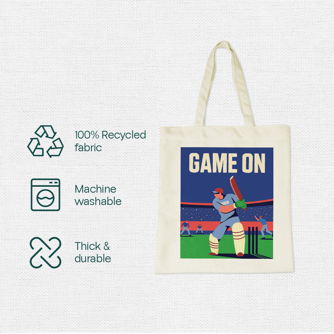 Game On! Canvas Tote Bag, 100% Recycled Fabric, Pack of 1