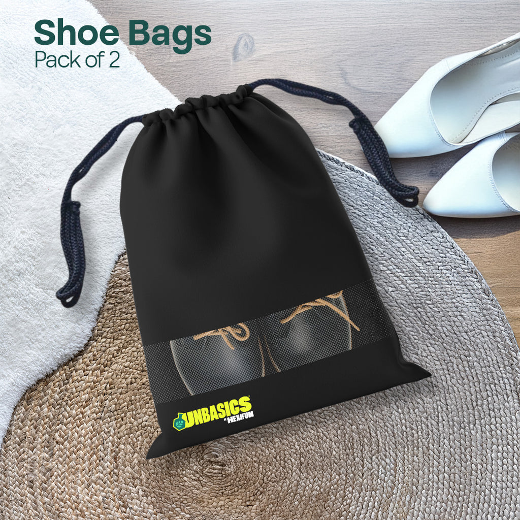 Badass Bold Unisex Shoe Bags, 100% Recycled Fabric, Pack of 2, Series 3
