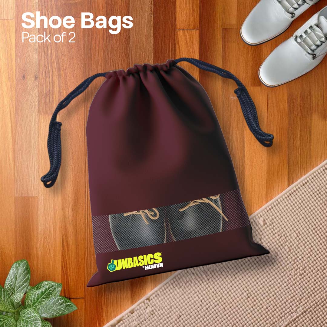Badass Bold Unisex Shoe Bags, 100% Recycled Fabric, Pack of 2, Series 2