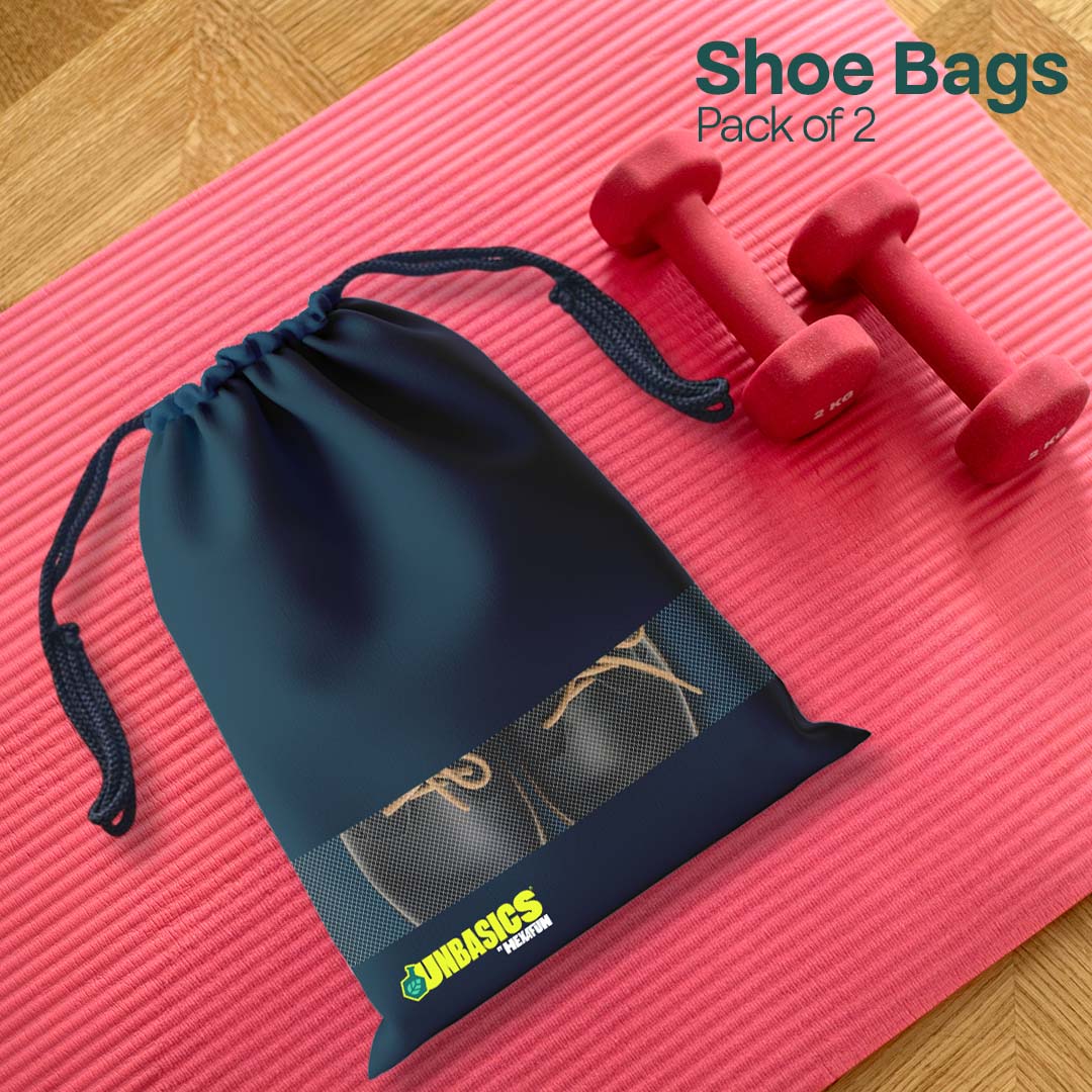 Badass Bold Unisex Shoe Bags, 100% Recycled Fabric, Pack of 2, Series 1