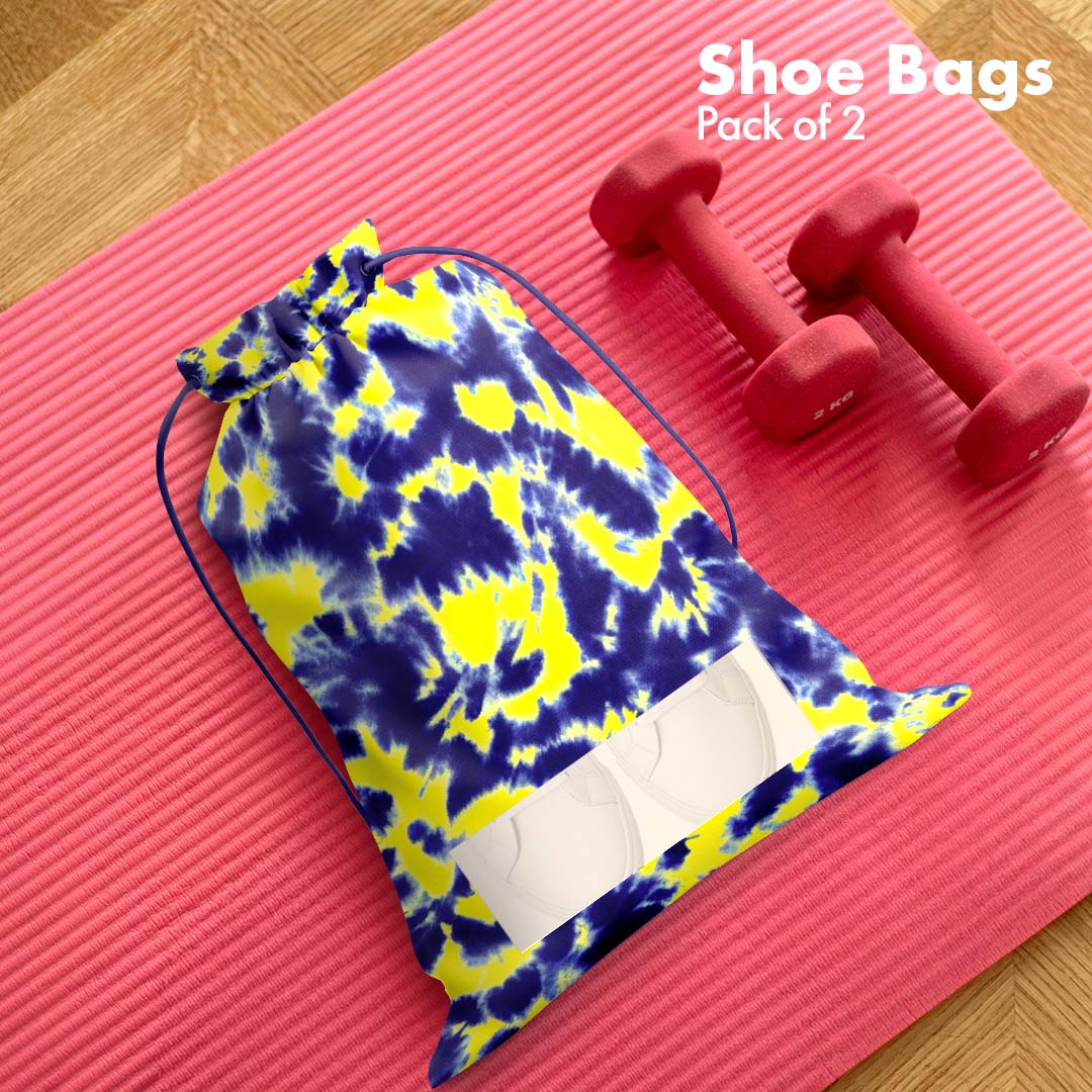 Tye Dye Unisex Shoe Bags, 100% Recycled Fabric, Pack of 2, Series 2