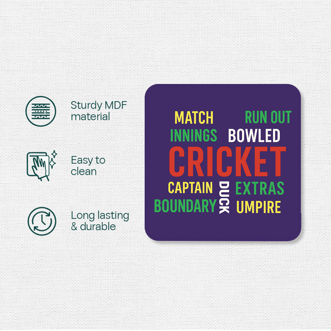 Match Time! Wooden Tea Coaster, Pack of 2