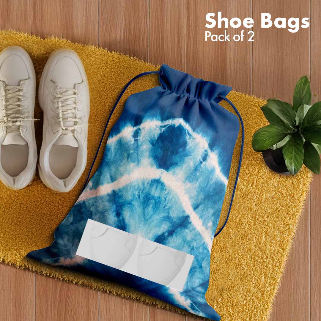 Tye Dye Unisex Shoe Bags, 100% Recycled Fabric, Pack of 2, Series 2